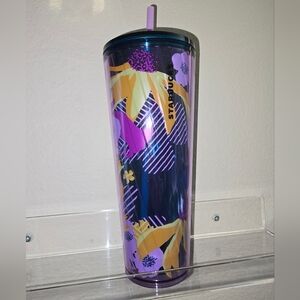 Starbucks Multicolor Floral Tumbler with Lid and Straw